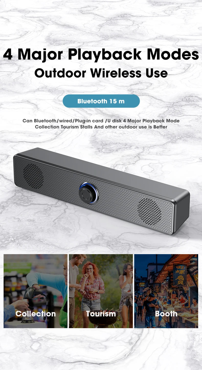 Bluetooth 4D Surround Speaker Home Theater Sound System Computer Soundbar For TV Subwoofer Wired Stereo Strong Bass