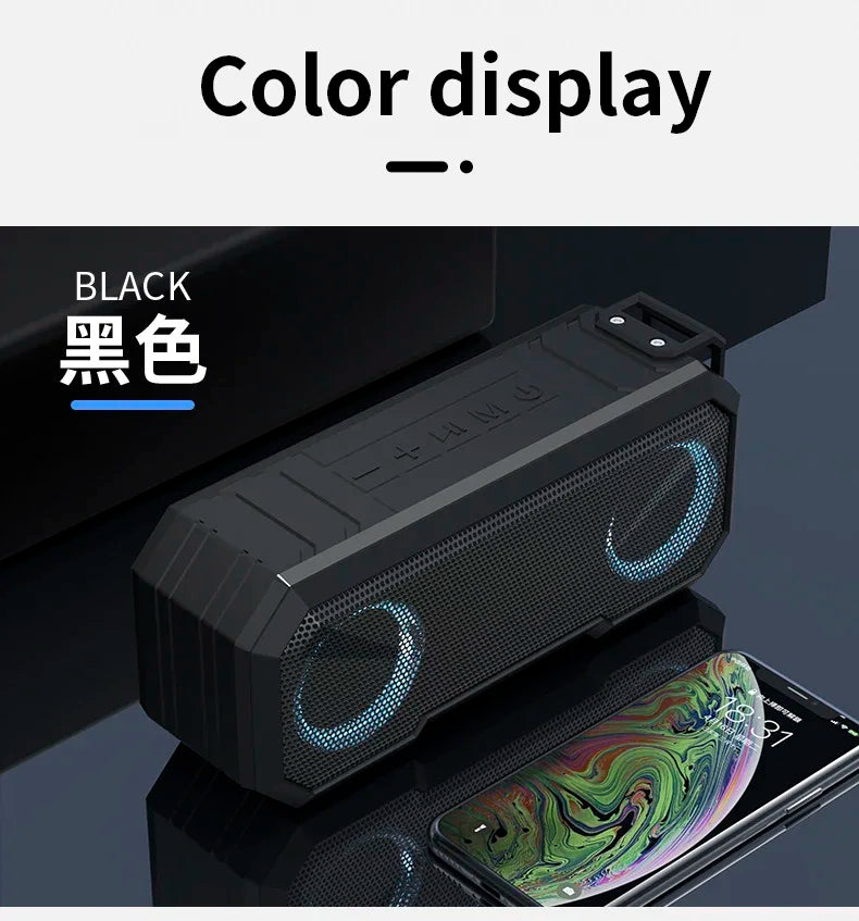Portable Bluetooth Speaker Wireless TWS Stereo Bass IPX7 Waterproof Loudspeaker FM Radio 12H Playtime