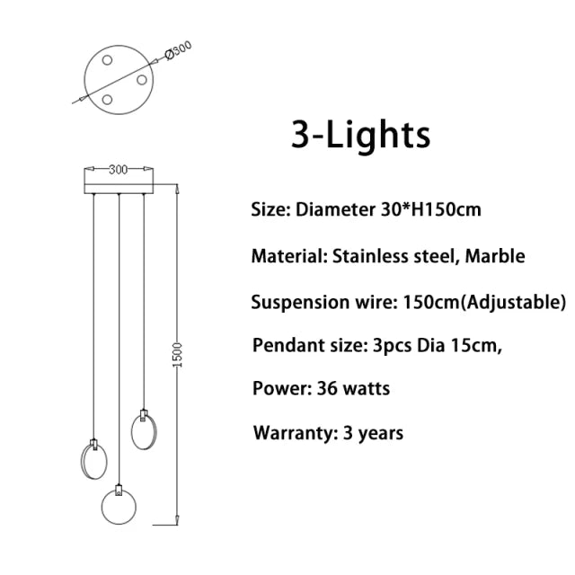 Modern Decorative Lighting Attic Lobby LED Chandelier Luxury Living Room Staircase Marble Pendant Light Villa Ceiling Chandelier