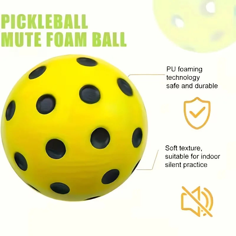 1PC Silent Pickleball Indoor Entertainment Silent Practice Ball PU Foam High Bounce Resistance Not Disturbing People