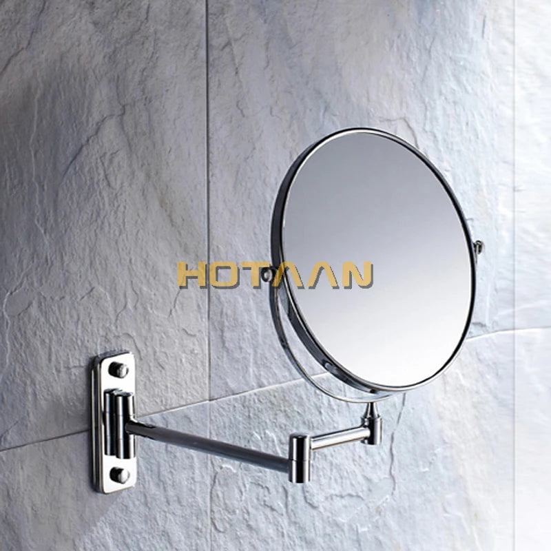 Oral Hygiene Shaving Bathroom Mirror Wall Mounted Stainless Steel 8 Inch Double Cosmetic Mirror(1:1 And 1:3) .