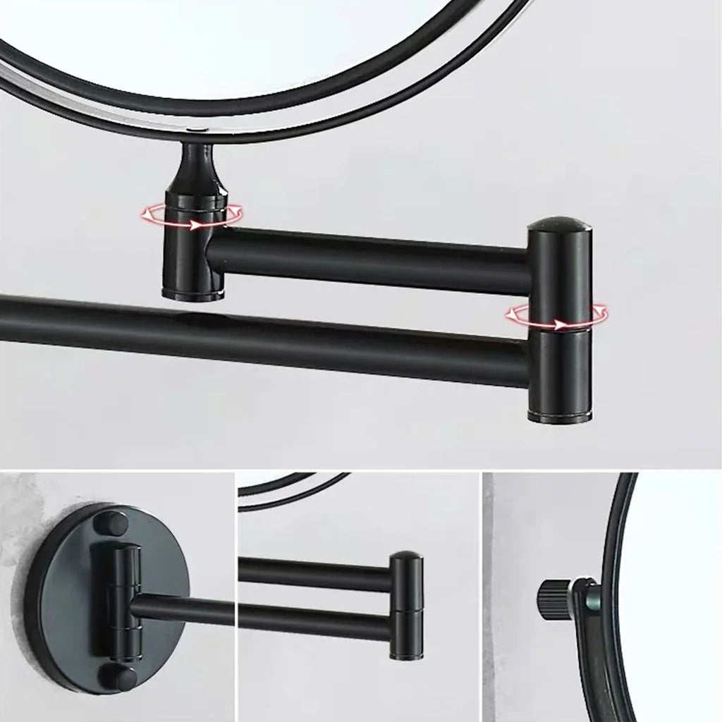 Double-sided Bathroom  Makeup Mirror 3X Magnifying Glass Countertop Rotating Vanity Wall Hardware Accessories