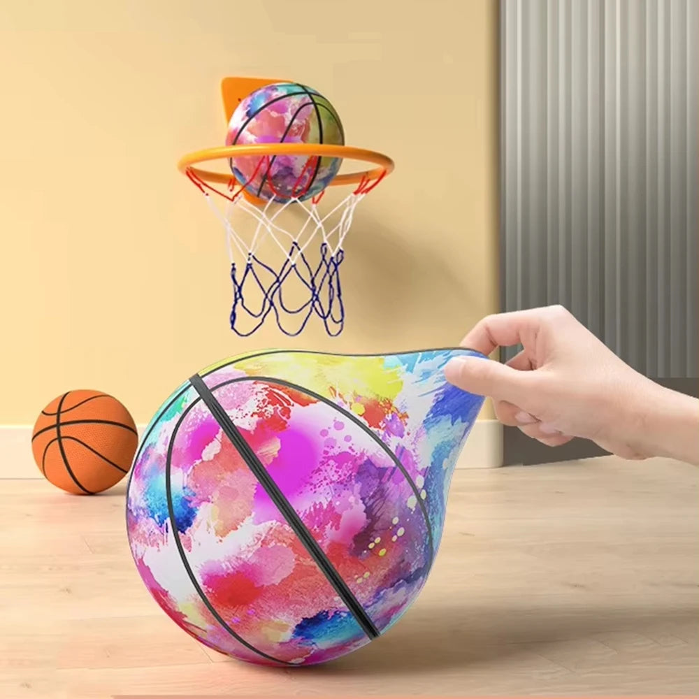 New Cloth Cover Silent Basketball Foam Easy to Grip Bouncing Basketball High-Density Low Noise Training Ball Indoor Activities