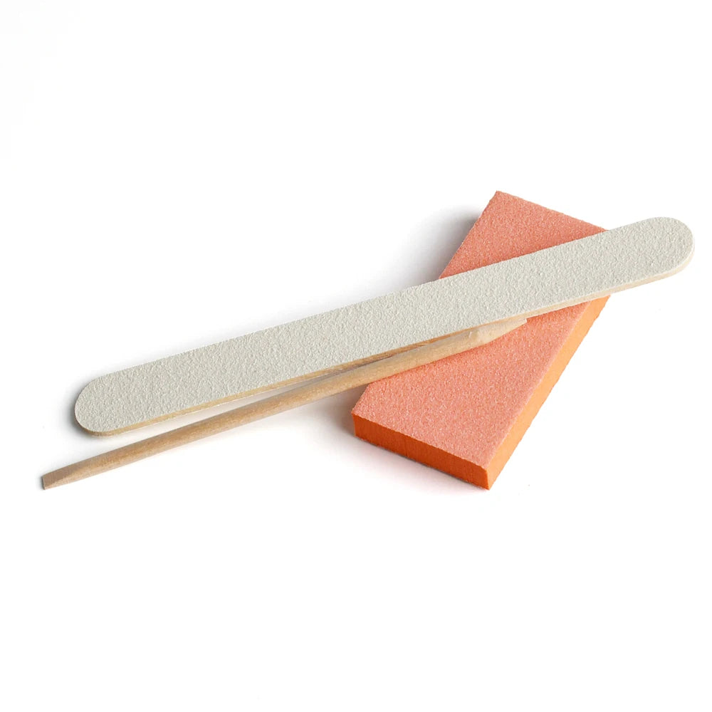 100 Sets Natural Nail Kits Disposable Manicure Kit  Salon Professional Pedicure Pedicura Nail File Set