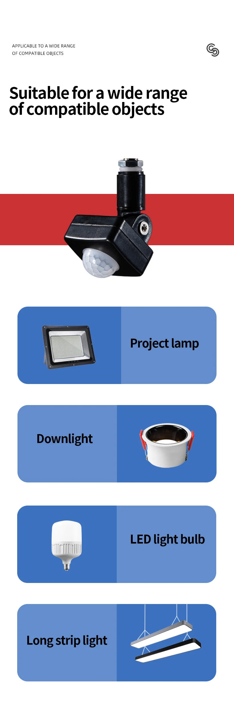 LED Motion Sensor 220V 110V Auto PIR Infrared Detector 180 Degree Rotatable Outdoor Timer Light Switch PIR Motion Sensor