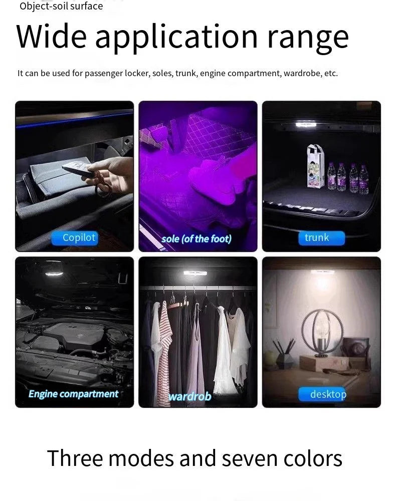 Motion Sensor Led Light 650mAH USB Rechargeable Automatic Induction Sensing Light Wireless Foot Lamp for Car Trunk Door