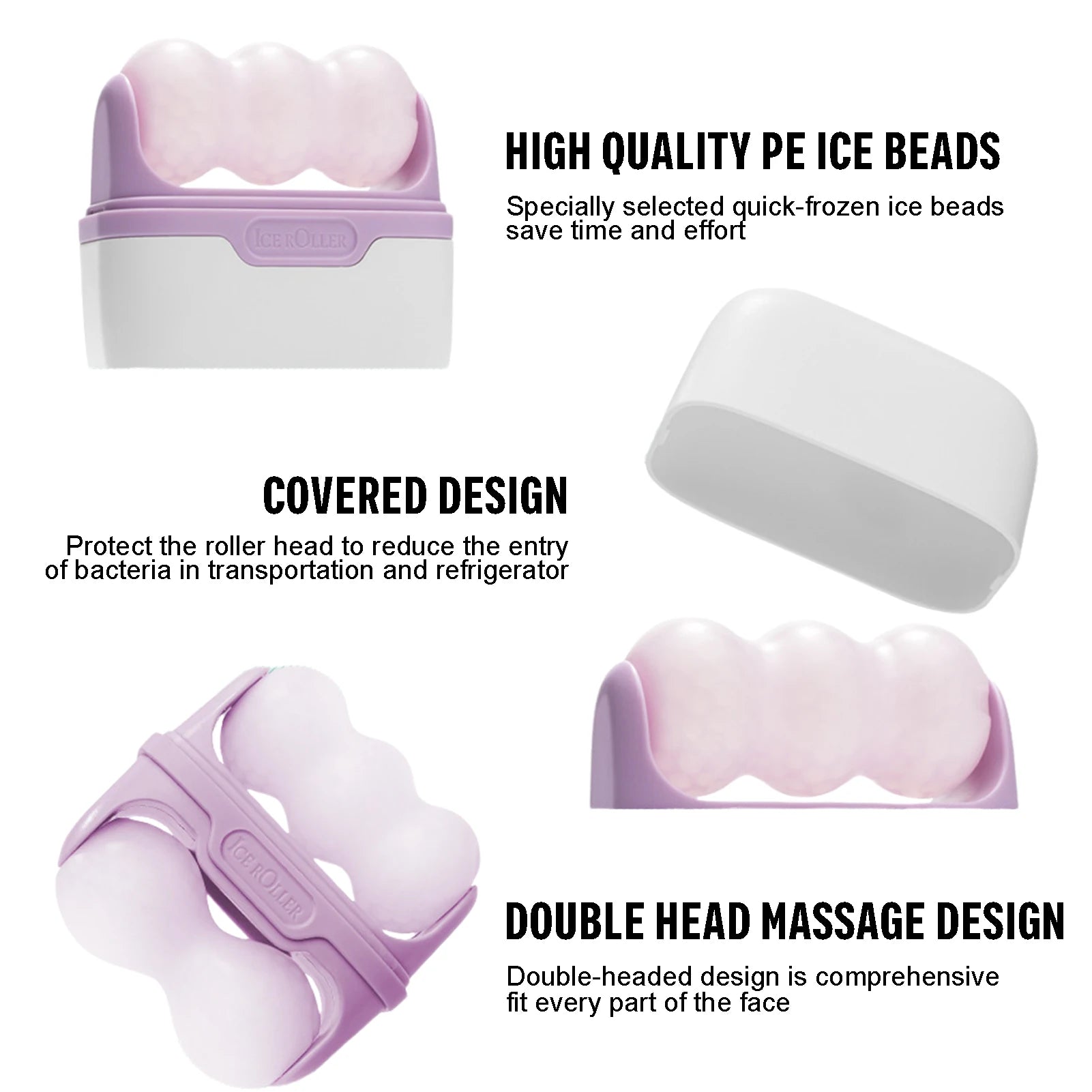 Face Ice Roller Skin Care Tools Double Head Cooling Therapy Skin Massage Rollers Face Skin Care Tools for Girls Woman care