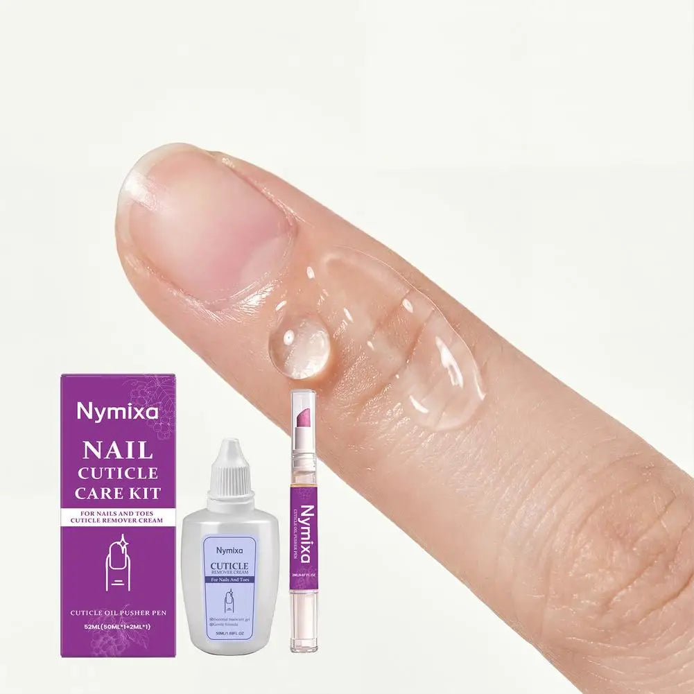 Nail Cuticle Care Kit 50ml Remover Cream 2ml Oil Pen Salon Quality Manicure Set Fingernails Toenails Healthy Grooming Portable
