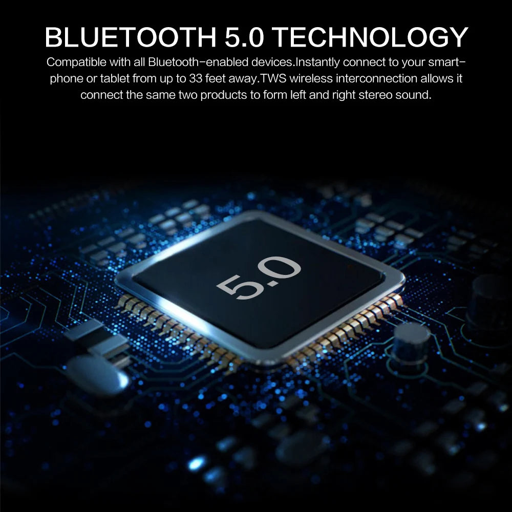 True Wireless Bluetooth 5.0 Speakers Transparent Design Breathing LED Light TWS Bluetooth Speaker TF Card AUX Audio Input