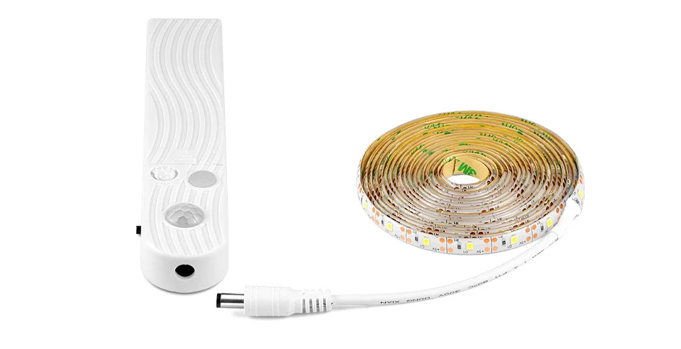 Wireless PIR Motion Sensor LED Strip Light for Cabinet under Bed Stairs Closet - Battery Powered Night Security Smart Lamp