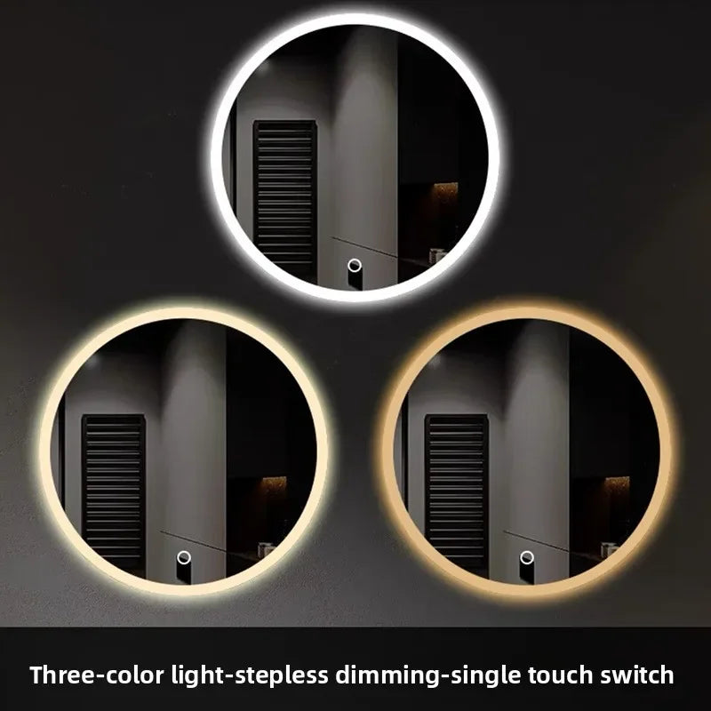 Led Mirror with Light Vanity Mirror 19.5 Inch Smart Round Mirror Bathroom Mirror Anti-fog Makeup Wall Hanging Bathroom Bathroom