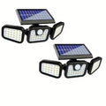 Solar-powered Outdoor Motion-sensor Lights 3-head 270° Wide-angle Security Lights for Yards Patios Garages Driveways Lighting