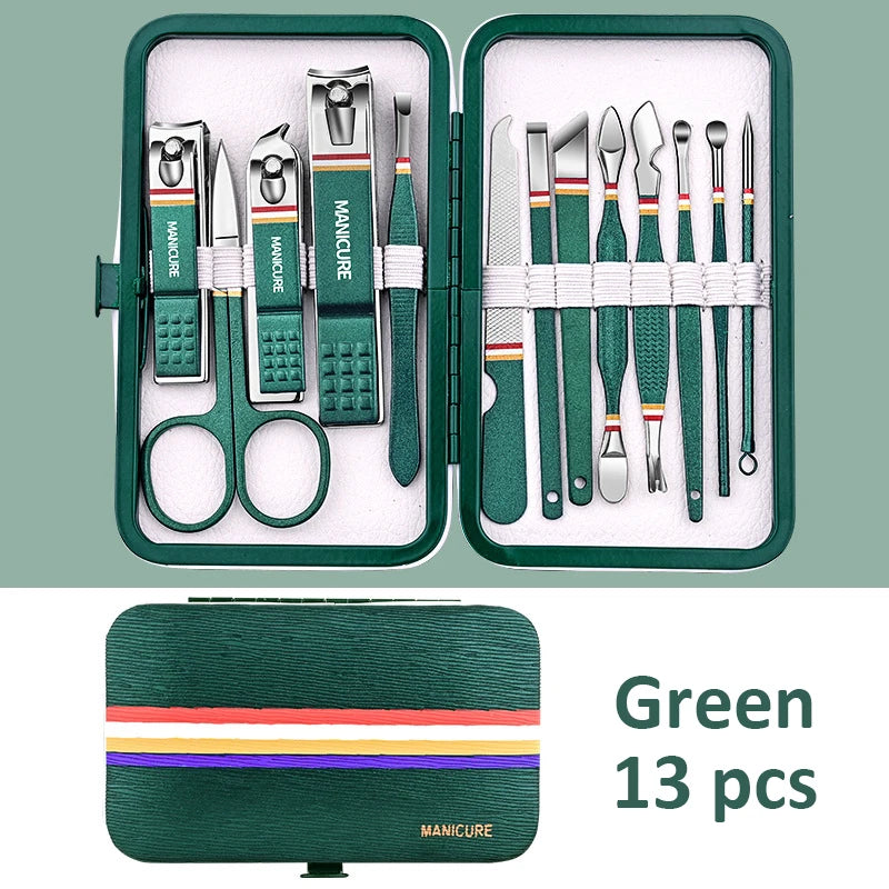 Professional 7-18 Piece Nail Care Kit Stainless Steel Manicure Nail Clippers High Aesthetic Value Portable and Practica Tools
