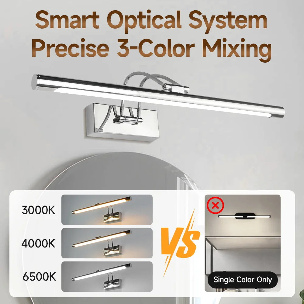 LED Mirror Light vanity Lamp 110-220V 3 Colors Wall Light Mural Spotlights Suitable For Dressing Table