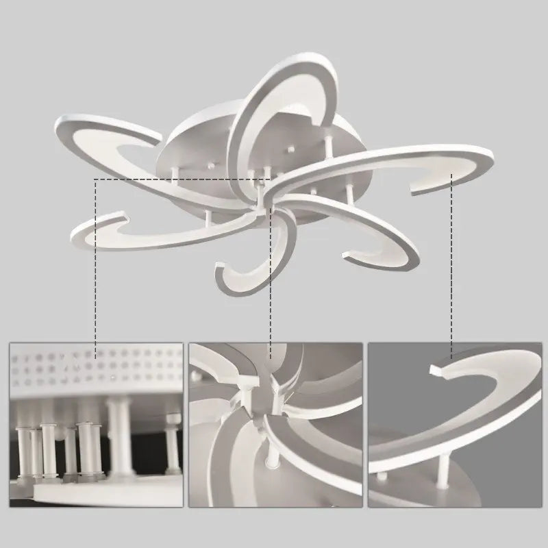 Modern Ceiling Lamp Indoor Acrylic Lustre For Bedroom Living Dining Room Kitchen Led Chandelier RC Dimmable Pendant Light Decor