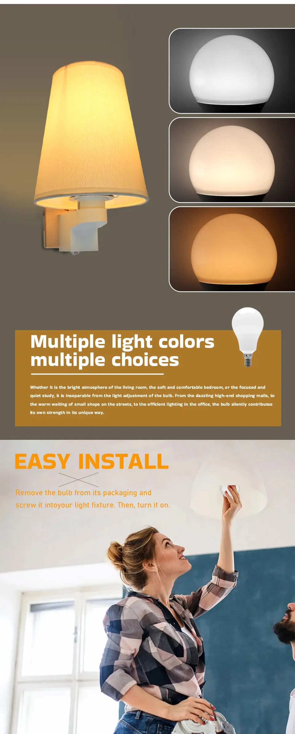 4PCS LED Bulb E27 AC220V 3W 6W 9W 12W 15W 18W 20W Indoor Lighting Low Energy Consumption Home Energy Saving LED Light Bulbs