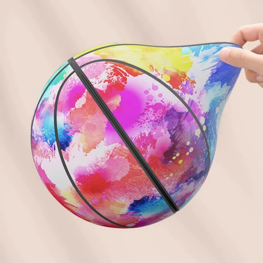 New Cloth Cover Silent Basketball Foam Easy to Grip Bouncing Basketball High-Density Low Noise Training Ball Indoor Activities