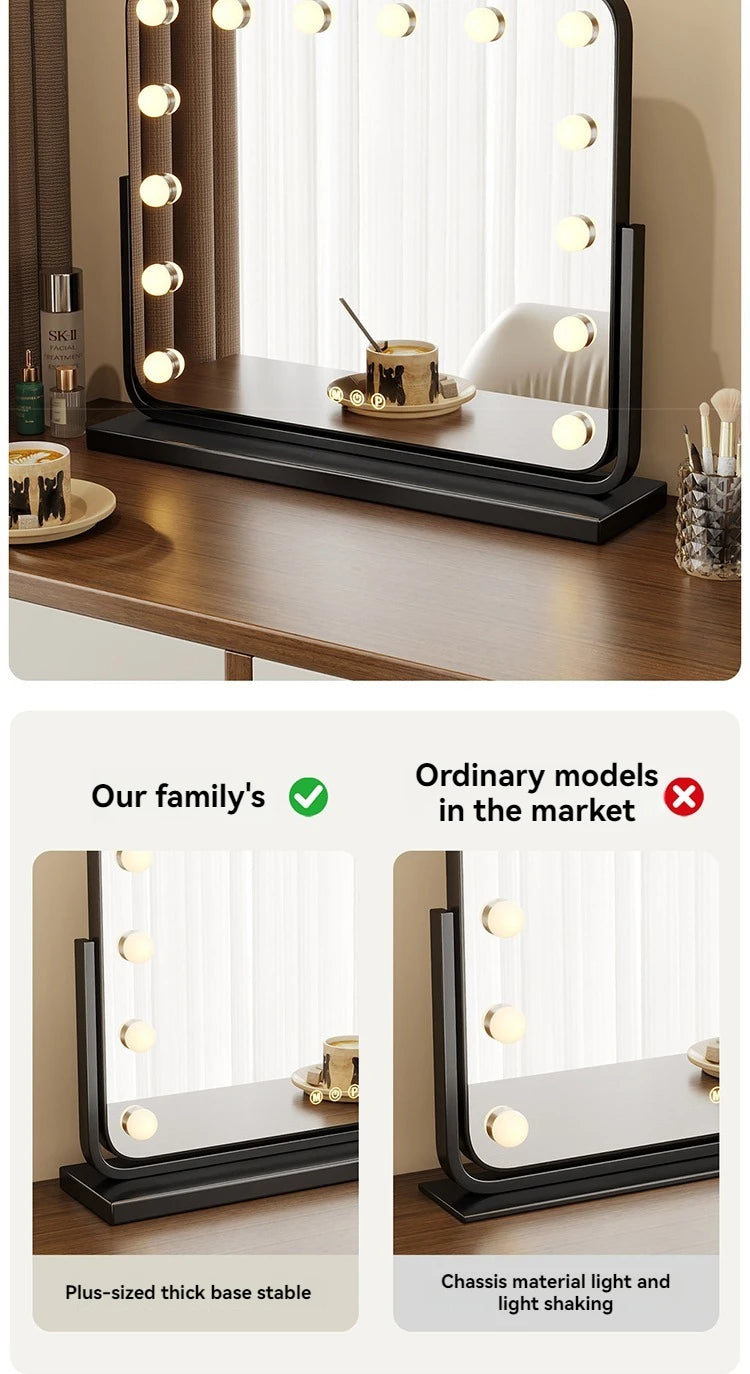 Lighted Vanity Mirror, LED Makeup Mirror with Lights, Hollywood Mirror for Tabletop Dressing