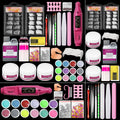 Nail Kit Set Professional Acrylic, 12 Glitter Acrylic Powder Kit Nail Art Tips, DIY Nail Art Tool Nail Supplies