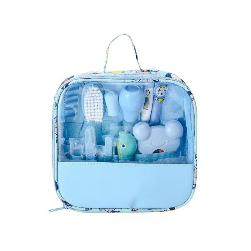 13Pcs/Set Multi-functional Baby Care Kit Nasal Aspirator Nail Clipper Baby Grooming Kit Comb Hair Wash Brush