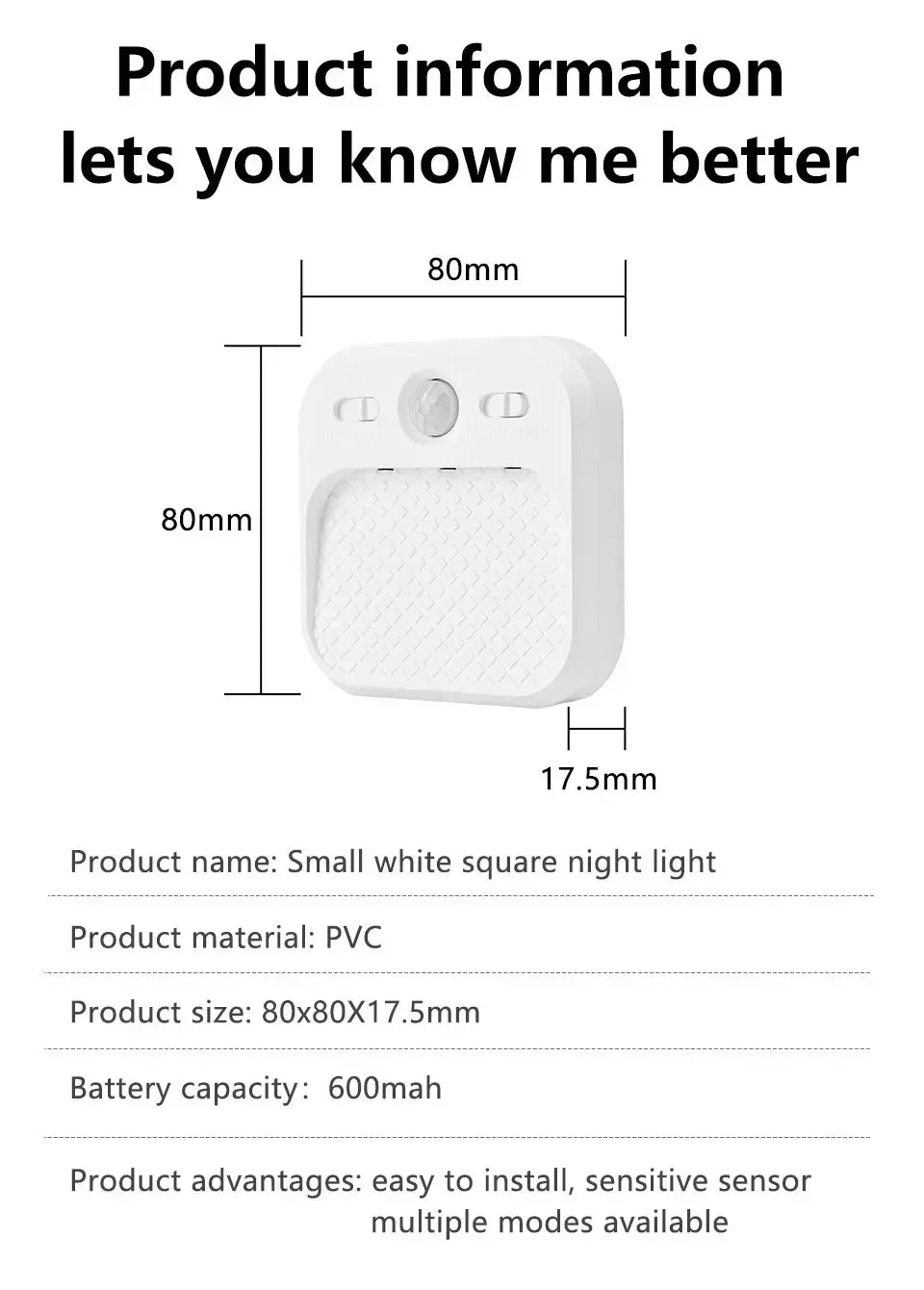 1-4 Pack Motion Sensor LED Night Light Rechargeable Stick-on Magnet Night Lamp for Bedroom Stairs Cabinet Hallway Kitchen Lights