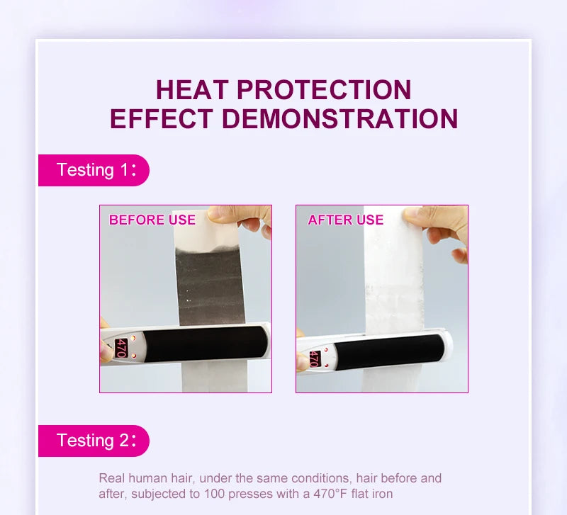 PURC Heat Protectant Spray Coconut Oil Frizz Control & Shine for All Hair Types Thermal Protection up to 470°F Hair Care