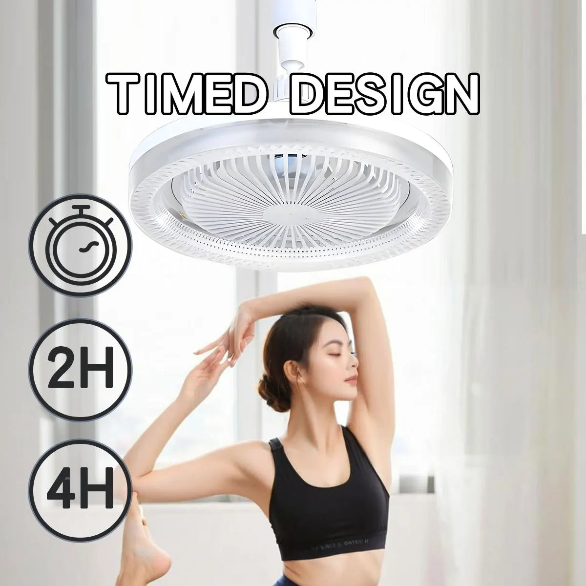 Smart 3 In 1 Ceiling Fan With Remote Control Lighting E27 Conversion Base 85-265v Lighting Base Suitable for Bedroom and Living