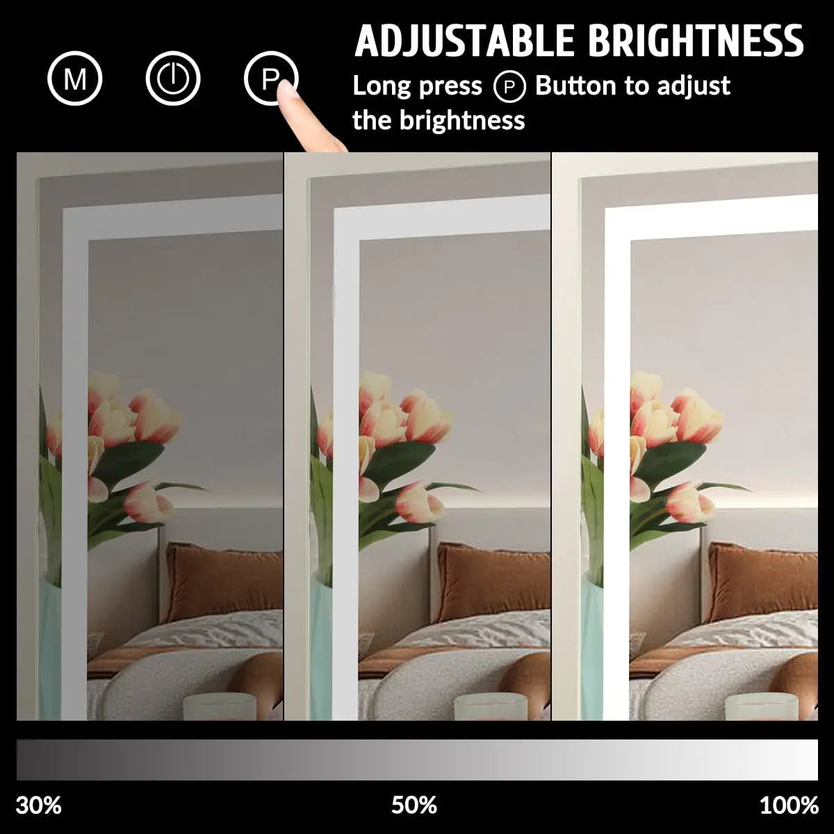 Lighted Vanity Makeup Mirror with Lights 3 Color Lighting Modes with 15X Magnification Mirror Smart Touch Control 360°Rotation