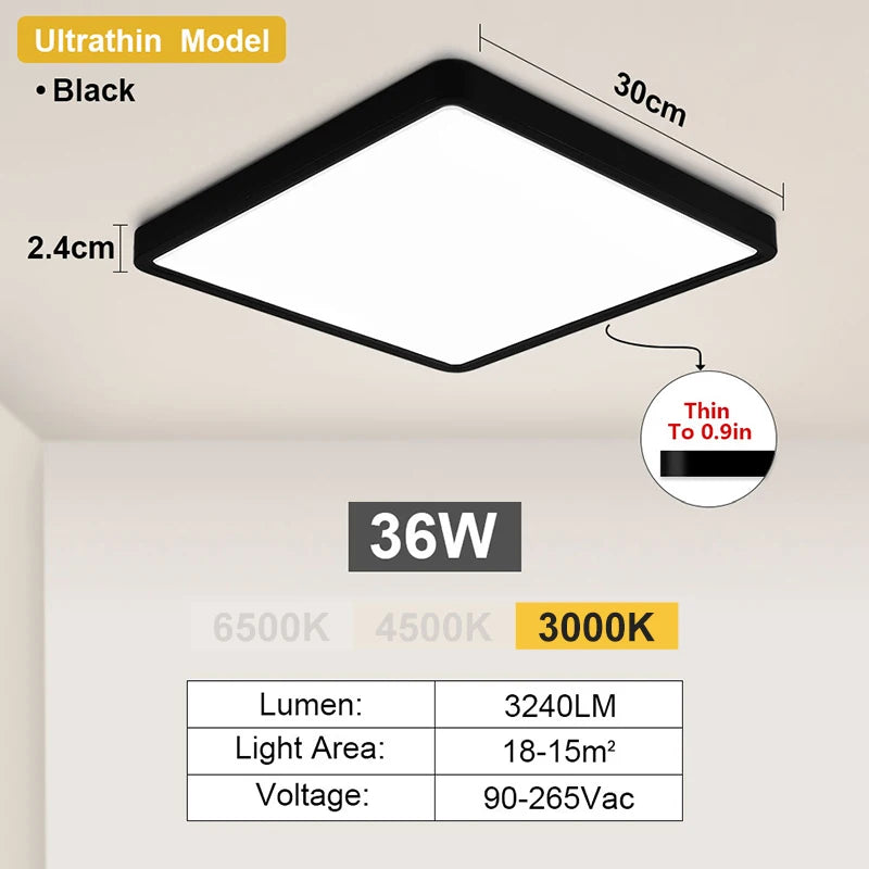 23/30cm Modern LED Ceiling Light Waterproof Dustproof Triple Proof for Kitchen Bedroom Bathroom Living Room Indoor Home Lighting