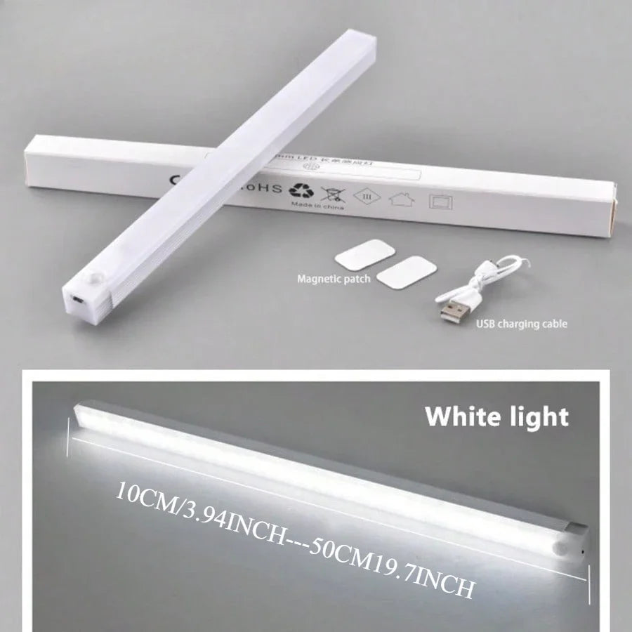 Motion Sensor Light Wireless LED Night Light USB Rechargeable Night Lamp Cabinet Wardrobe Lamp Under Backlight For Kitchen Led