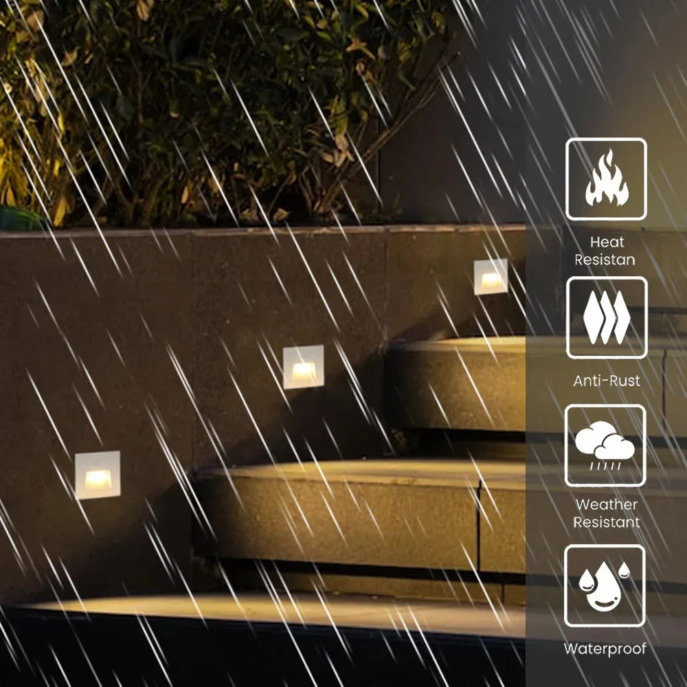 Indoor Outdoor Stair Light 3W Wall Lamp Exterior Sconce Garden Yard Lighting for Balcony Gate Fence Staircase Walkway Waterproof