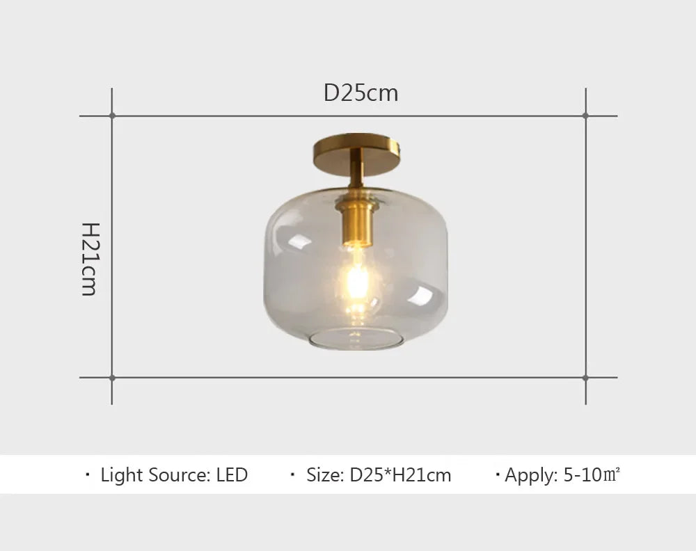 Modern LED Glass Ceiling Light Minimalist Cloakroom Balcony Bedroom Dining Room Lighting Hallway Lamp Indoor Lighting Lampara