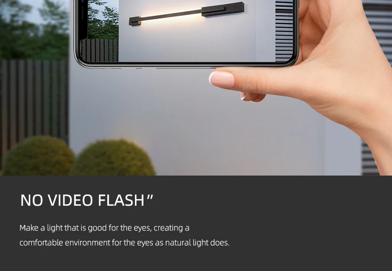 Smart Dimmable Outdoor Wall Light Black Modern LED Lamp IP65 Waterproof via APP Control for Garden Home