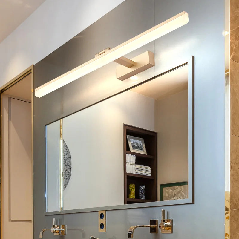 Modern Mirror Vanity Lamp Bathroom Wall Light 40cm/50cm/60cm/70cm/80cm/90cm LED Cloakroom Mirror Lights Gold Silver Black 220V