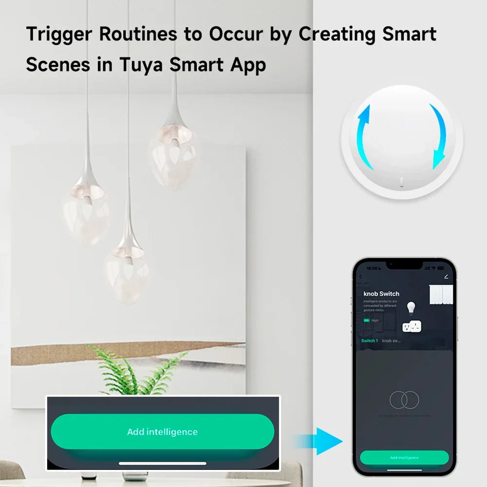 new gadgets Tuya ZigBee Smart Home button  Smart Knob Switch Wireless Scene Button Rotatable Dimmer Switch Linkage Remoter