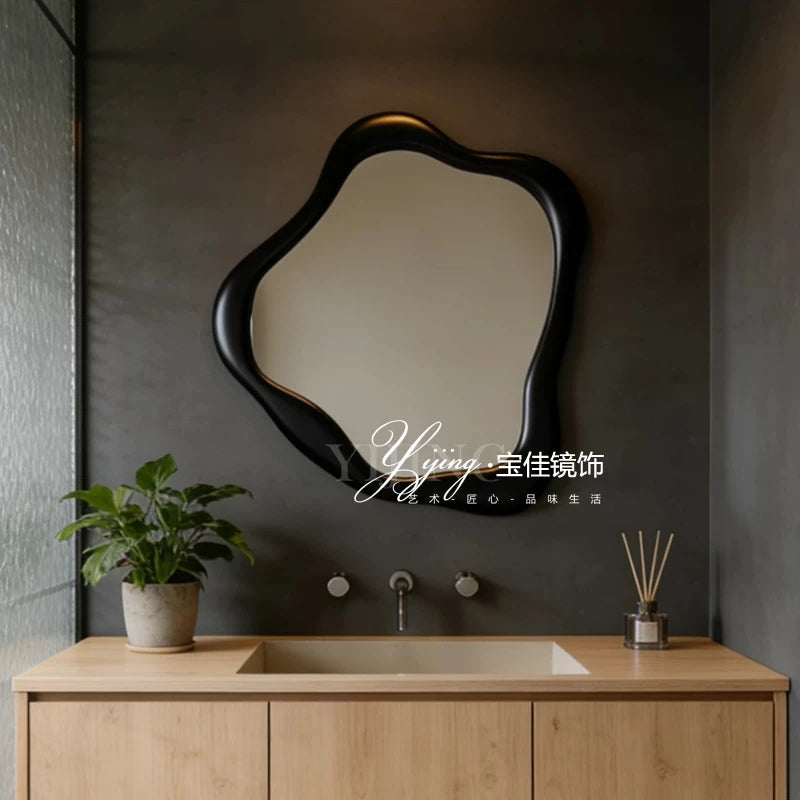 Smart Wall Lighted Bathroom Mirror Toilet Led Shower Irregular Wood Vintage Bathroom Mirror Baroque Ornate Home Furniture