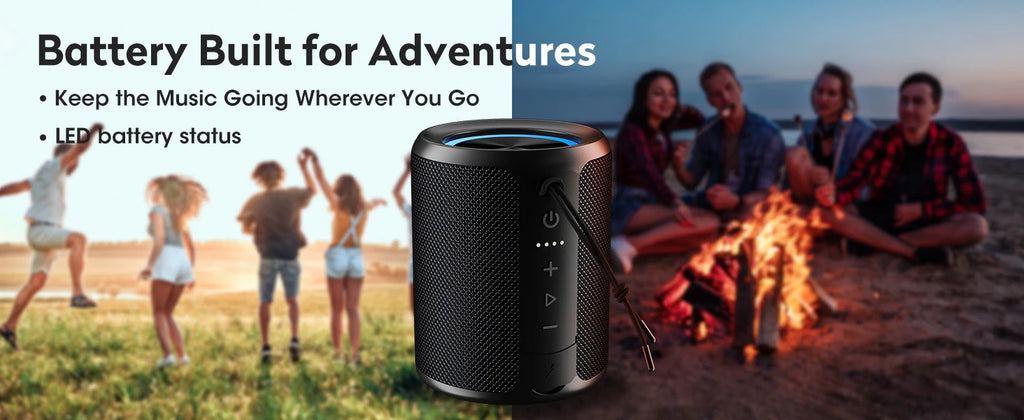 OHAYO Bluetooth Speaker Wireless with Stereo Sound, 15W Bluetooth 5.3 Speaker with TWS Pairing, AUX & USB Input, IPX7 Waterproof