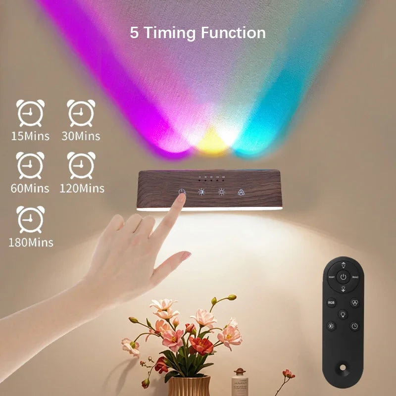 Smart LED Light, 3 Color Temperatures, 5-Level & Stepless Dimming, Remote & Touch Control, USB-C Rechargeable, Adjustable Angle