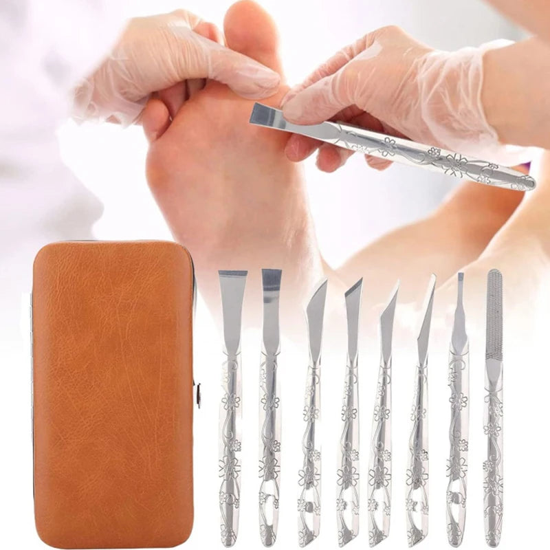 Professional Stainless Steel Manicure Pedicure Tools Set Nail Clipper Feet Scraper for Dead Skin Removal