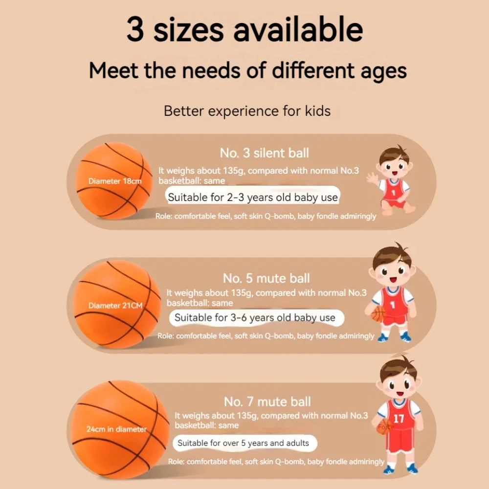 Silent Foam Basketball  Cloth Wrapped Sensory Ball For Kids Indoor Play Motor Skills Safe Toy Fitness
