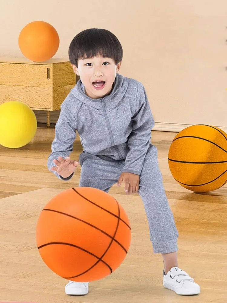 Silent Foam Basketball  Cloth Wrapped Sensory Ball For Kids Indoor Play Motor Skills Safe Toy Fitness