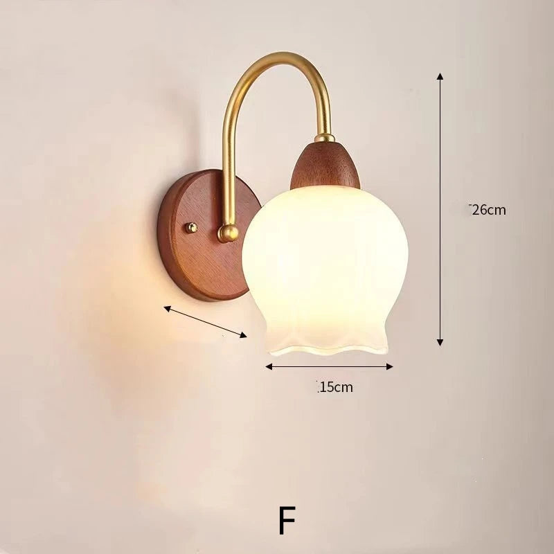Modern Indoor Wall Light Lamp Suitable For Bedroom Bedside Living Room Home Decor Light Fixture Wooden Vintage LED Wall Lamps