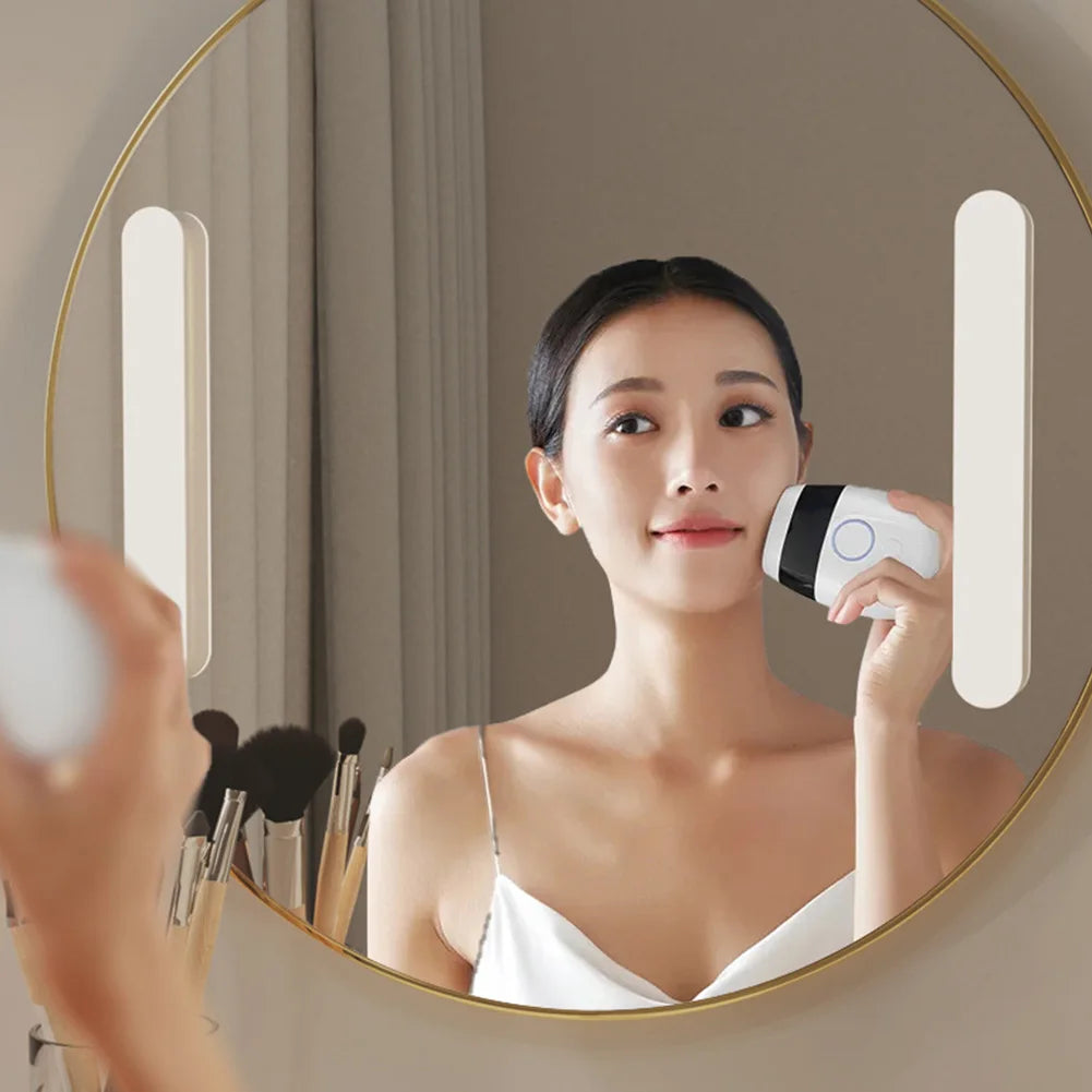 Wireless Mirror Vanity Lights Battery Operated LED Eye Protection Light Adjustable Color Brightness & Angle for Home Bathroom