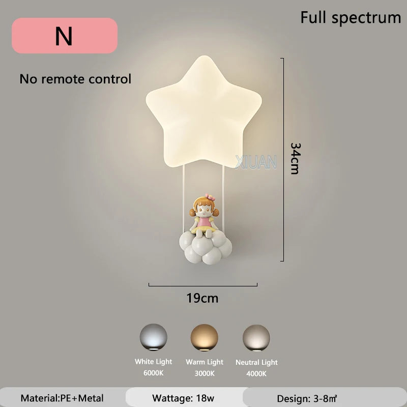 Modern Cute Cartoon LED Wall Lamps Art Creative Animals Balloons Lights for Chidren's Bedroom Living Room Home Decor Chandeliers