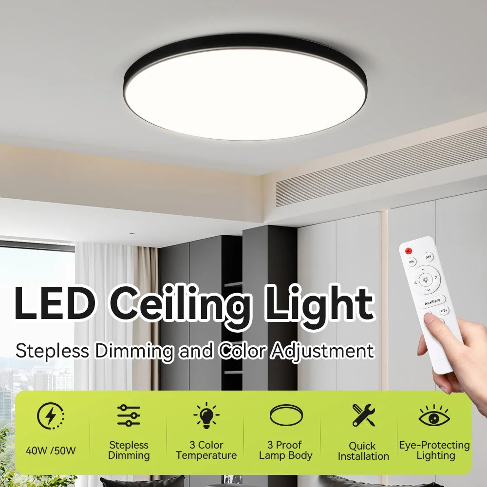 Smart Led Ceiling Light 30W 40W 50W Dimmable Modern Led Ceiling Lamps with Remote Control Led Lights for Room Living Room