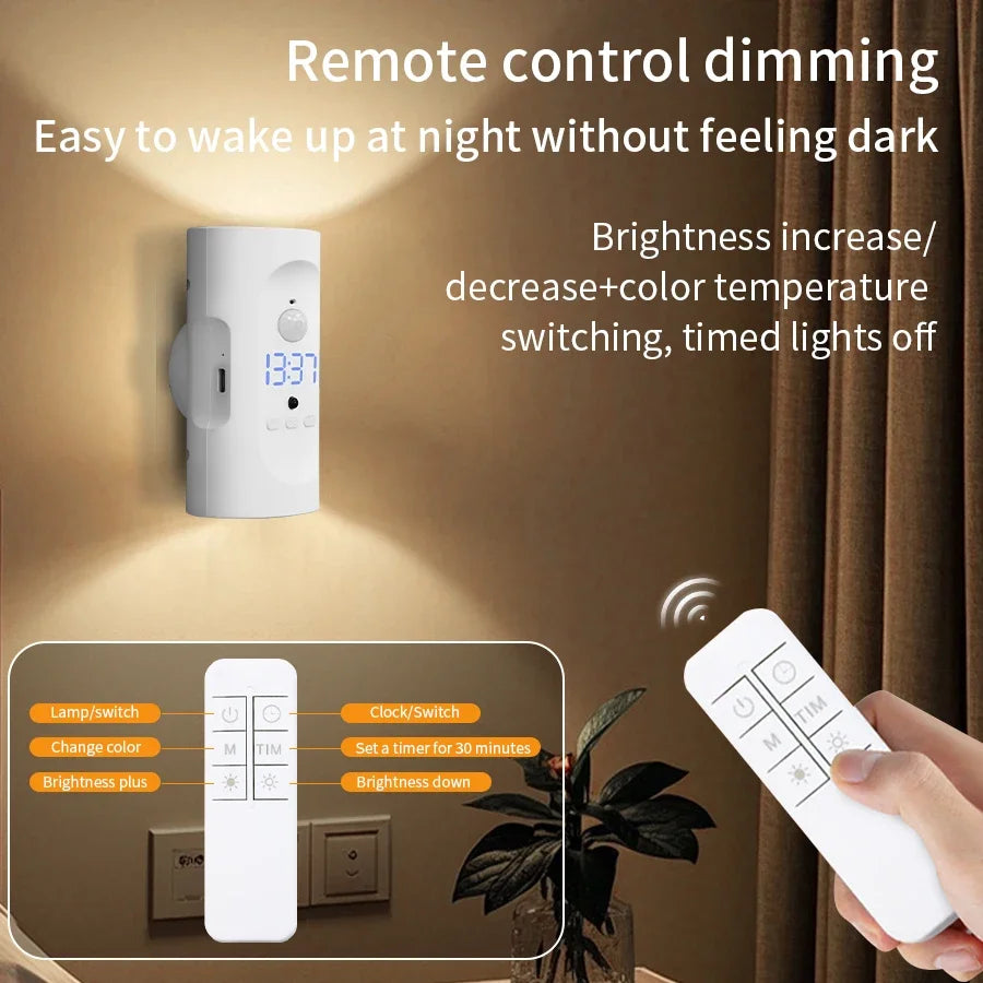 Motion Sensor LED Wall Light 3 Colors Wireless Magnetic Double Head Spotlight For Bedroom Living Room Closet Stairs Lighting