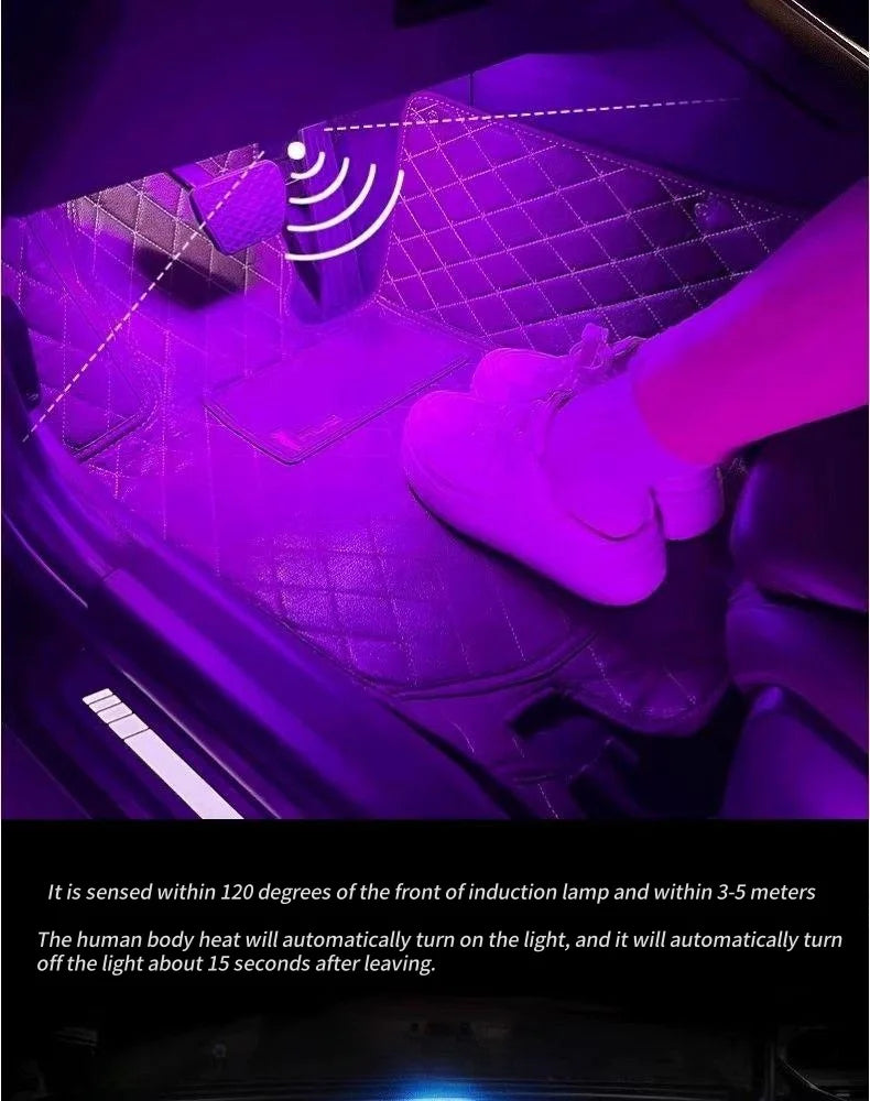 Motion Sensor Led Light 650mAH USB Rechargeable Automatic Induction Sensing Light Wireless Foot Lamp for Car Trunk Door