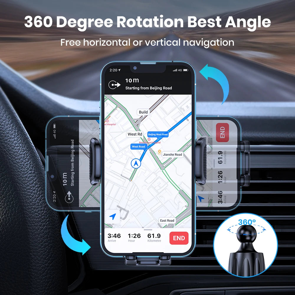 TOPK Car Phone Holder Air Vent Mount Cell Phone Holder Car Mount Compatible with iPhone 15 14 13 Pro Max Plus All Phones