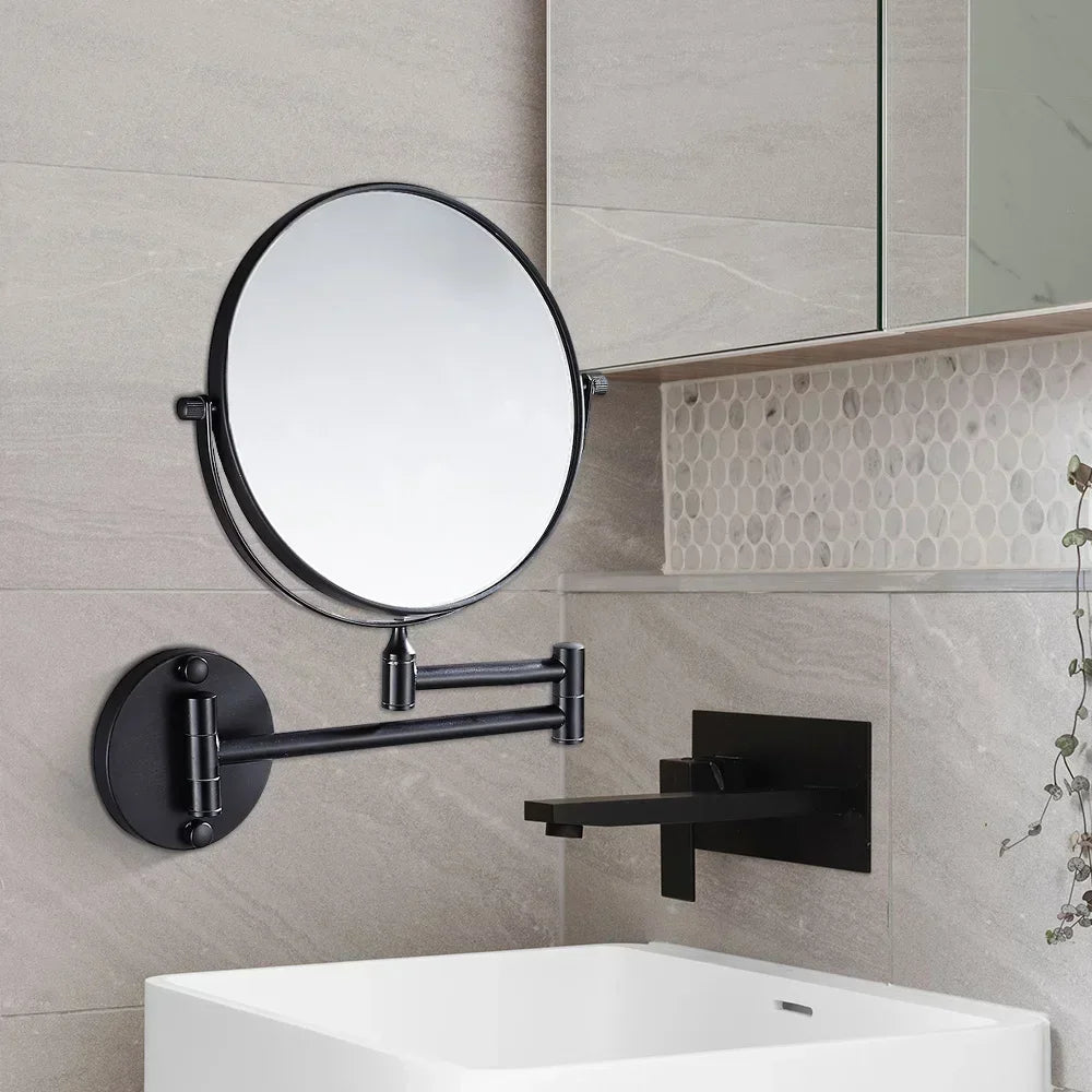 Double-sided Bathroom  Makeup Mirror 3X Magnifying Glass Countertop Rotating Vanity Wall Hardware Accessories