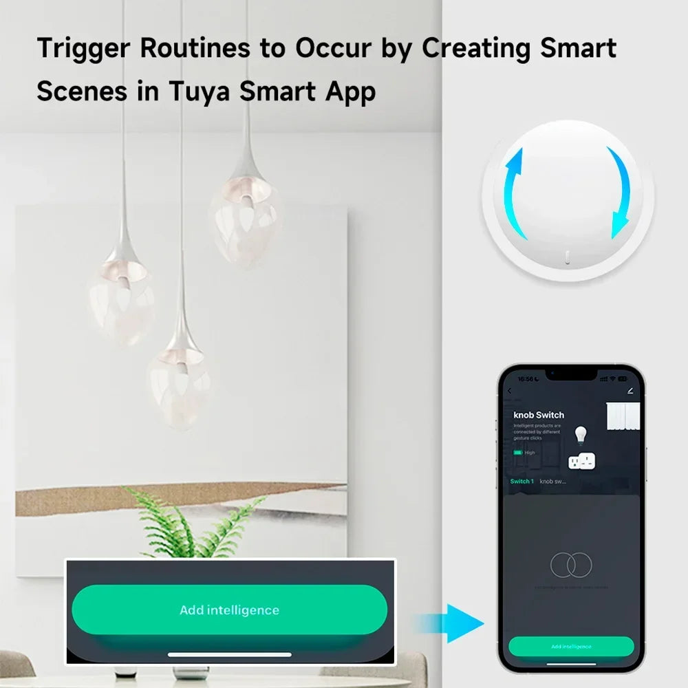 new gadgets Tuya ZigBee Smart Home button  Smart Knob Switch Wireless Scene Button Rotatable Dimmer Switch Linkage Remoter